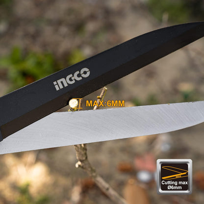 INGCO Hedge Trimmer, Hedge Shears for Gardening, Carbon Blade Garden Scissors and Cutters