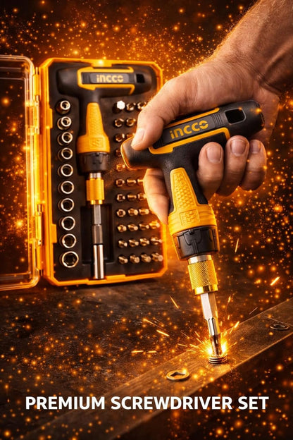 INGCO T-Handle Wrench Screwdriver Set HKSDB0478 M Ratchet Screwdriver Set (Pack of 47)
