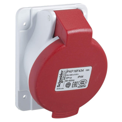Schneider Electric Sockets Panel socket angled PK PratiKa screw 16A IP44 380V 3PNT 50-60Hz - PKF16F435
