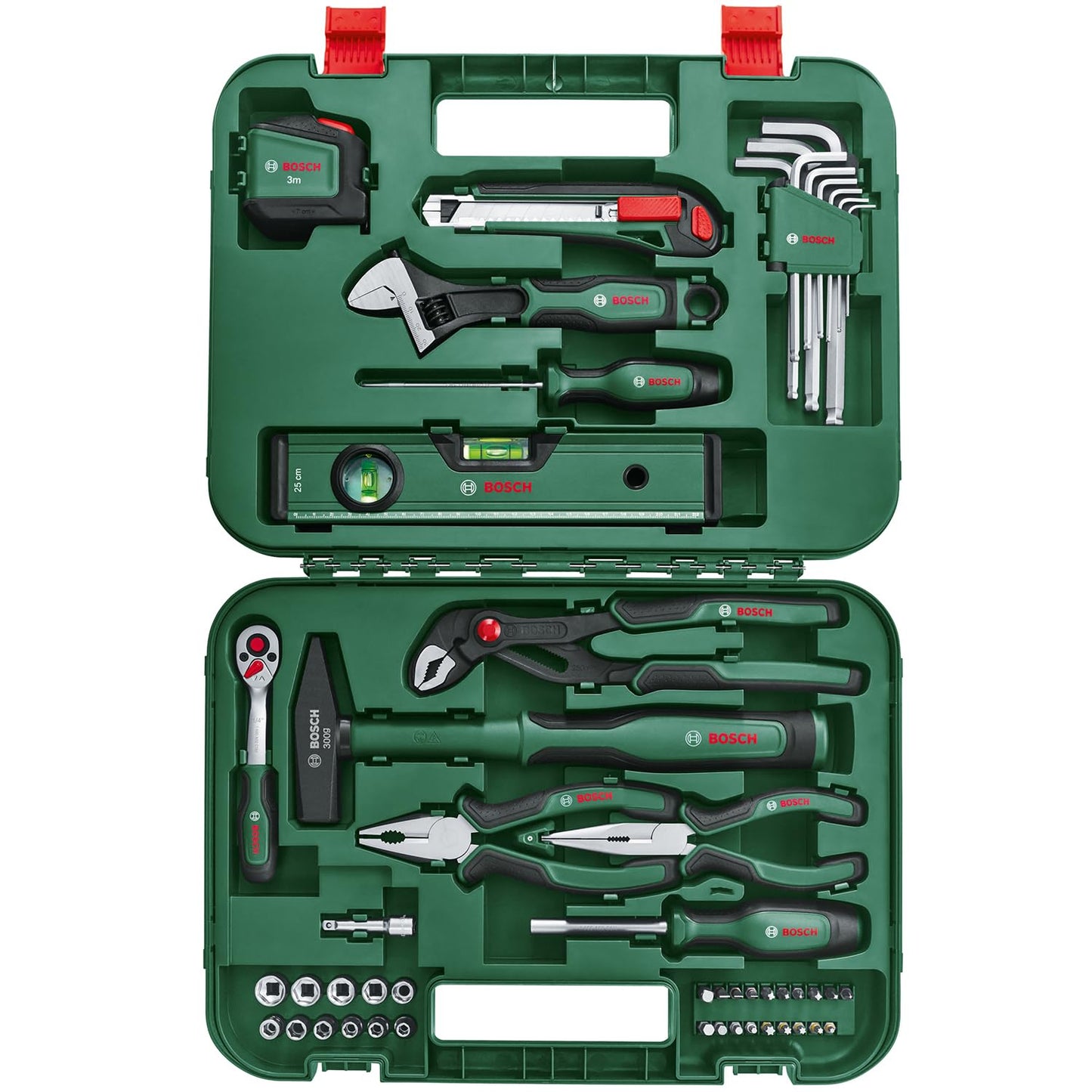 BOSCH Home and Garden Advanced 52-Piece Hand Tool Set Comes with Ergonomic Design, Durable & Rust-Resistant Ideal for DIY Home Improvements & Hobbyists