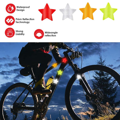 Akshar Arts Bhuwana40Pcs Reflective Stickers for Bike, Reflective Stickers for Clothing Kids, Star Shape Reflector Stickers for Kids, Waterproof Safety Helmet Stickers for Vehicles, Bicycles and Motorcycles