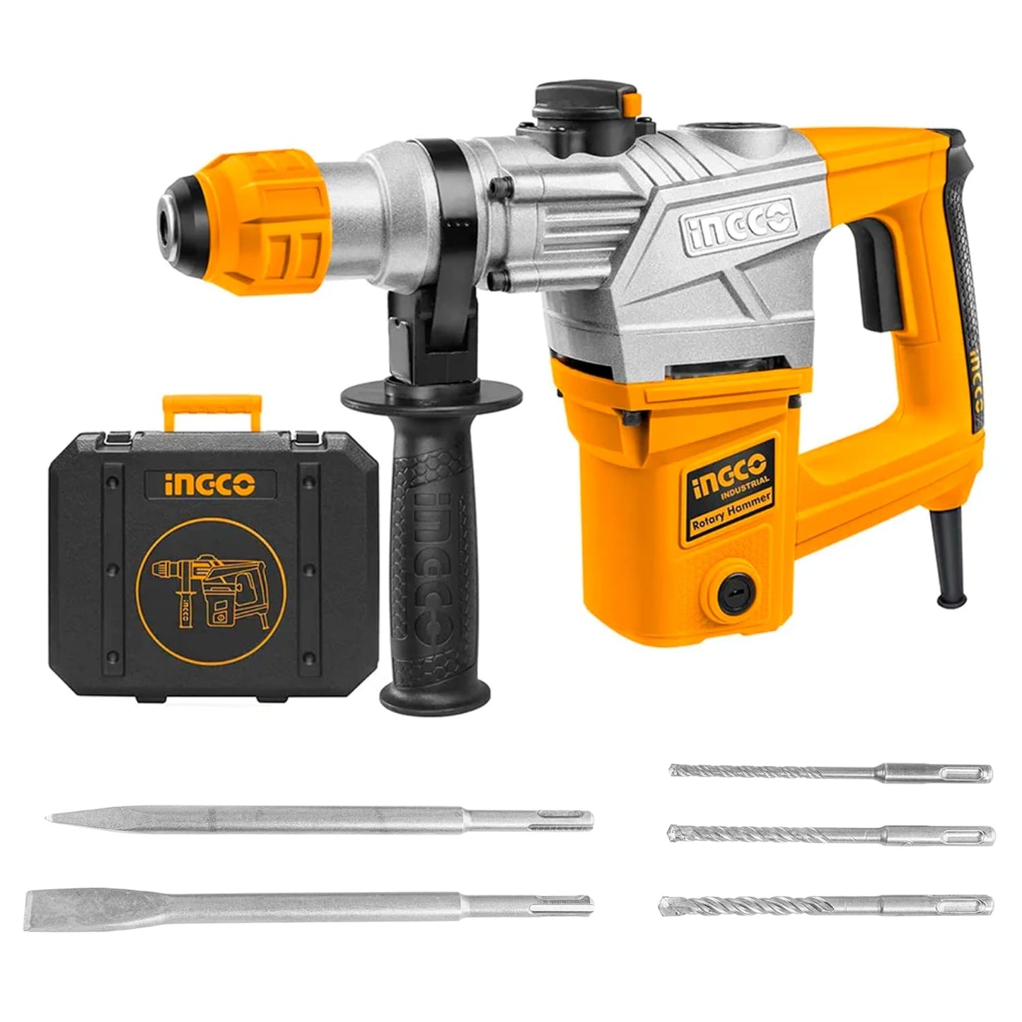 INGCO 1050W Corded Rotary Hammer 950RPM, 28mm in Concrete, 5J, SDS Plus Chuck System, 3 Functions, Electric Rotary Hammer Drill, Packed by Carrying Case