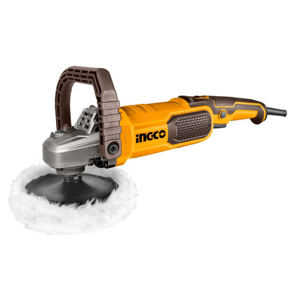 INGCO 1400W Corded Electric Polisher 180mm, 7 Variable Speed, 1500-3600RPM, Comfortable Handle for Car Detailing Polish Buffing Sanding DIY
