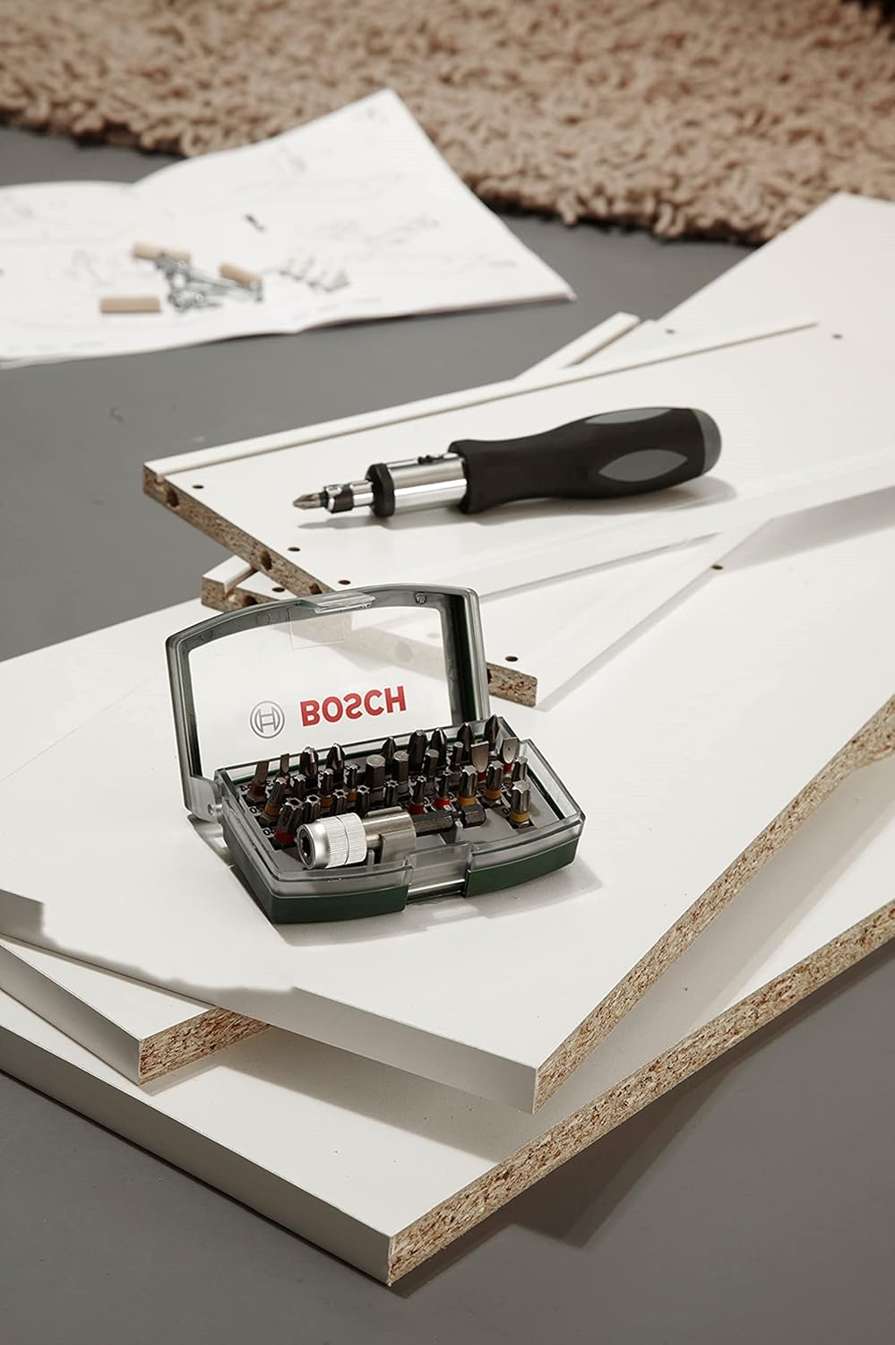 Bosch Metal Screwdriver Bits Kit | For All Power Tool Brands | Quick Change | Includes PH, PZ, S, HEX, Torx & Tamper-Proof Bits | All-in-One Bit Set for Daily Tasks | Compact & Handy Storage Case