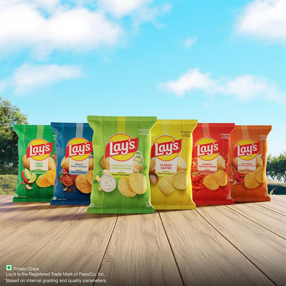 Lay's Sizzlin’ Hot Potato Chips 48g/52.9g, Crispy Wavy Chips and Snacks