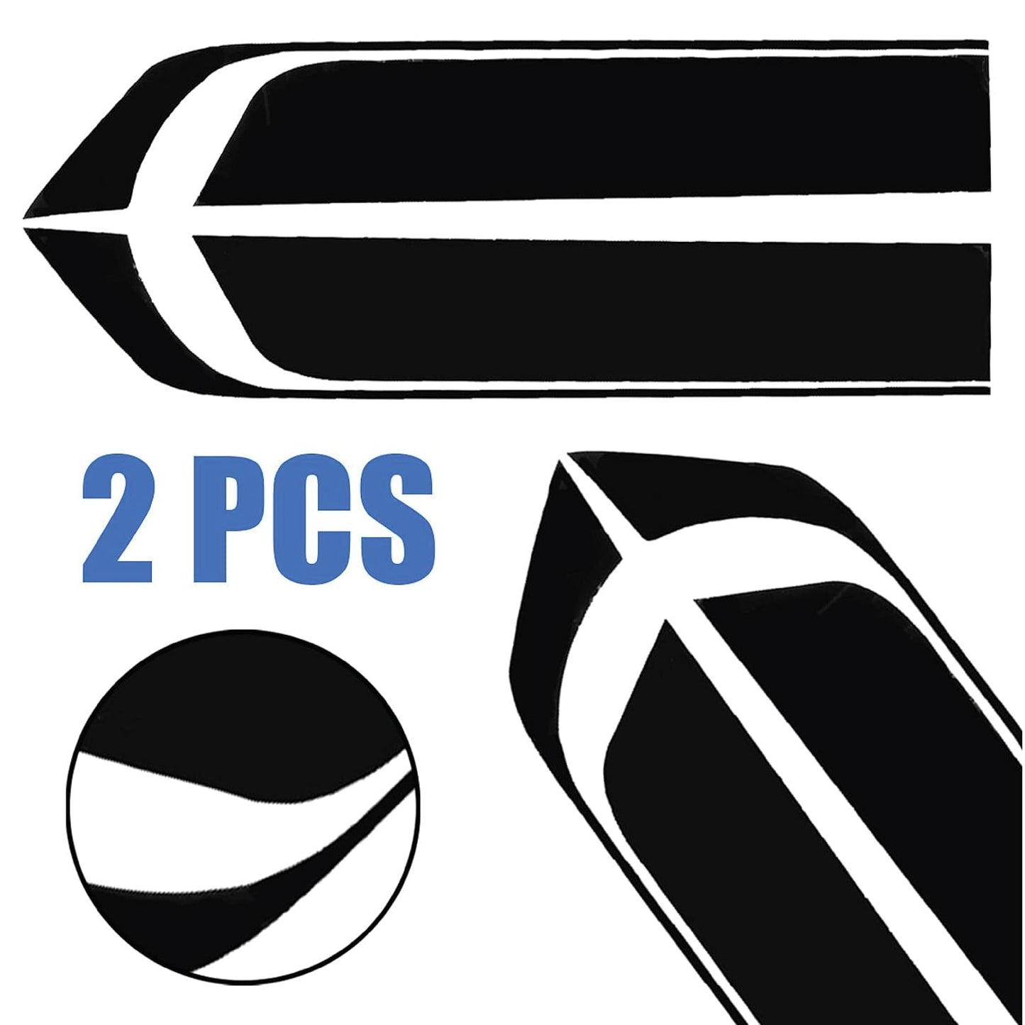 Akshar Arts Bhuwana Car Bonnet Stickers Stripes Suitable for All Cars Exteriors Decorative Vinyl Die Cut Stickers L X H 15 X 85 CMS-Self-Adhesive