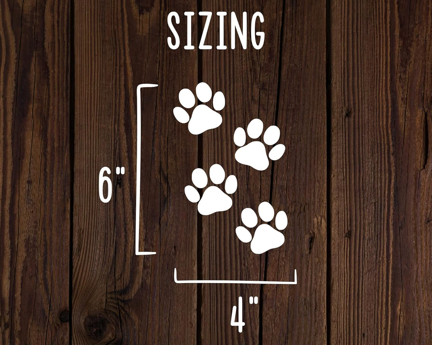 Akshar Arts Bhuwana Paw Print Vinyl Sticker Decal – Waterproof & Weatherproof White Pet Paw Car Window Sticker, Cute Dog Cat Paw Print Decals for Cars, Laptops, Tumblers & Home Décor – 4" x 6"