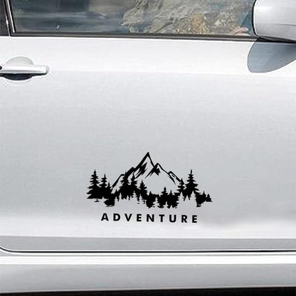 Akshar Arts Bhuwana 2 PCs Mountain Adventure Car Sticker for Door Side Window Graphics Exterior Stickers (25 x 13.8 cms)