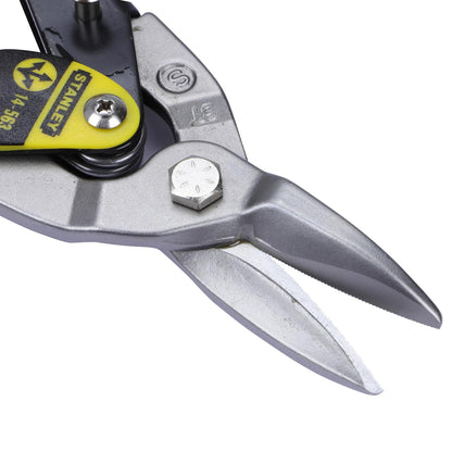 STANLEY 2-14-563 254 mm Aviation Snips Straight Cut Bi-Metal Ideal for Home, DIY & Industrial Use, 1 Year Warranty, YELLOW & BLACK0