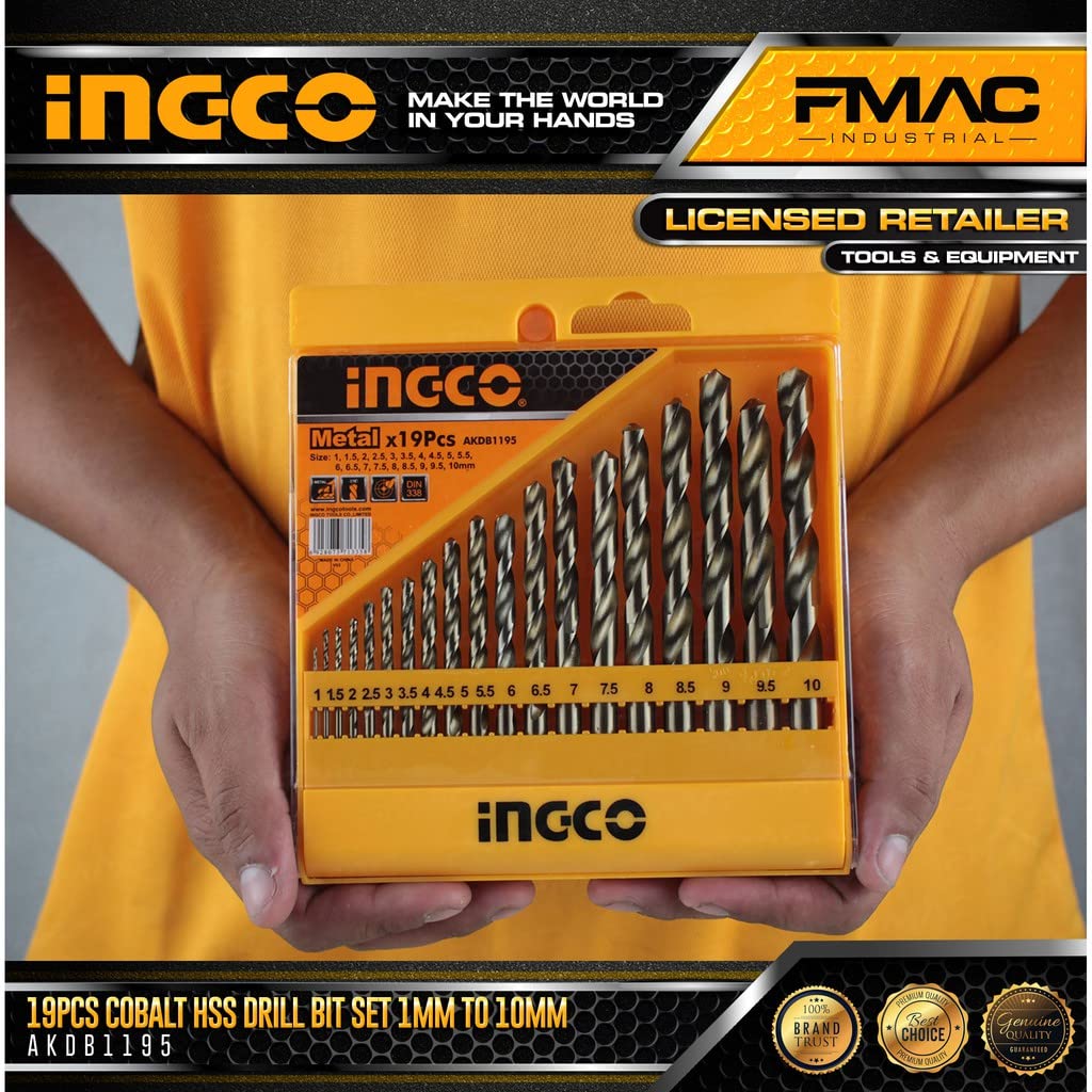 Ingco 19PCS HSS Twist Drill Bits Set (AKDB1195)