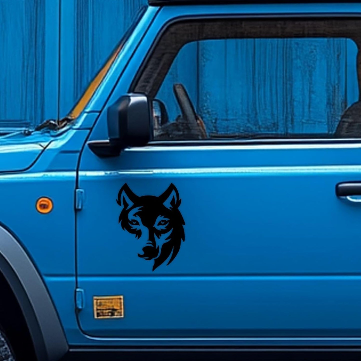 Akshar Arts Bhuwana  Face of Wolf Nice & Trendy Look Exterior Car Sticker Self-Adhesive, Waterproof Decal Vinyl for All Car Sticker (2Pcs) Size (8.5cm X 11cm)_C10