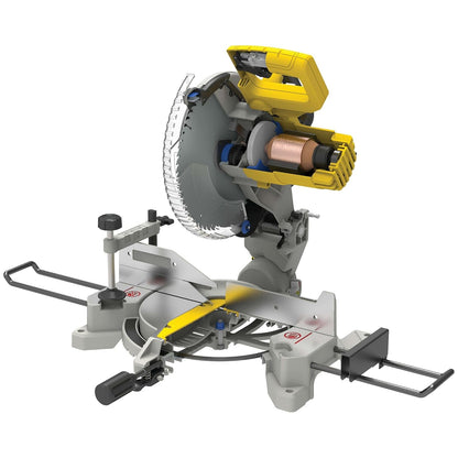 STANLEY SM16-IN 1650W 10" Compound Mitre Saw, 4800 RPM, Compact Size and Lightweight 254mm Blade Diameter+ 1 Year Warranty, (Yellow and Black)