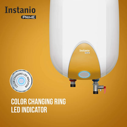 Havells Instanio Prime 15 Litre Storage Water Heater (Geyser)| Temp. Sensing Color Changing LED Indicator | Glass Coated Anti Rust Tank| Warranty: 5 Year on Tank | High Rise Compatible (White Mustard)