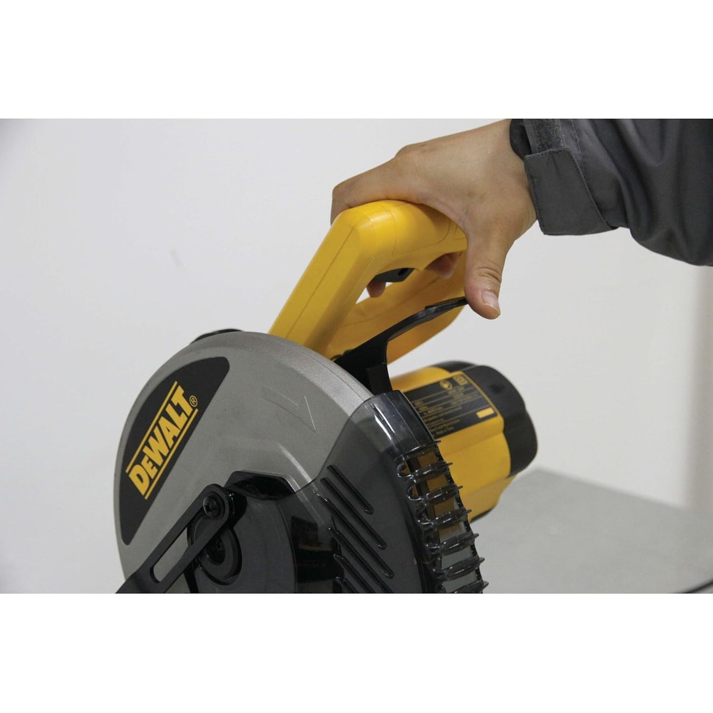 DEWALT DW714-IN 10"(254 mm) Corded Compound Mitre Saw With 80T TCT Alu. Blade, 1650W Univ. Motor, 4600 RPM, Max. Cross-cut Capacity 90 Deg.: 130 mm, Ideal For Cutting Wood & Tiles, Horizontal D-Handle