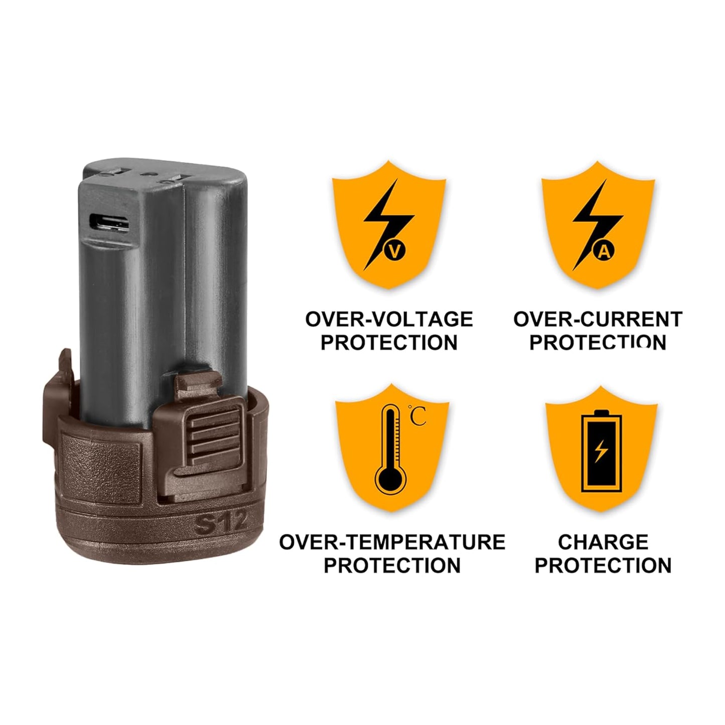 INGCO 12V Lithium-Ion 1.5Ah Battery Pack, One Battery Fits All S12 Multiple Tools