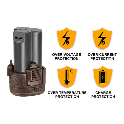 INGCO 12V Lithium-Ion 1.5Ah Battery Pack, One Battery Fits All S12 Multiple Tools