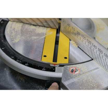 DEWALT DW714-IN 10"(254 mm) Corded Compound Mitre Saw With 80T TCT Alu. Blade, 1650W Univ. Motor, 4600 RPM, Max. Cross-cut Capacity 90 Deg.: 130 mm, Ideal For Cutting Wood & Tiles, Horizontal D-Handle
