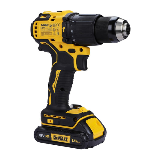 Dewalt DCD709S2T-QW Hammer Drill Machine Driver With Brushless Motor-2X1.5Ah Batteries Included For Drilling Purpose- 18V Li-Ion Sub-Compact Series Cordless 1/2/13Mm, 2 Year Warranty