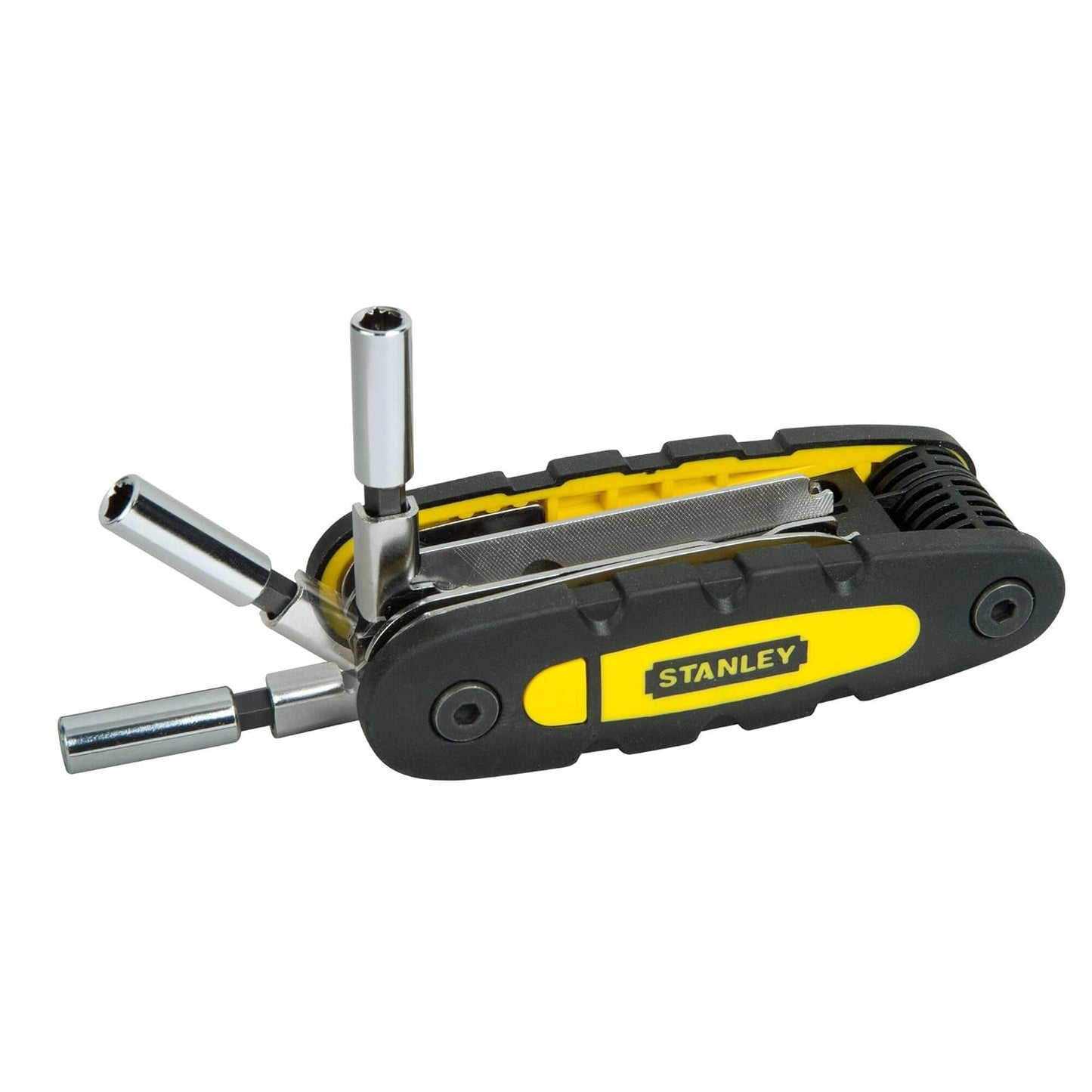 STANLEY STHT0-70695 Folding and Locking 14-in-1 Multi-Tool, Compact & Portable, KIT Contains Knife, Saw, Bottle Opener, File, Holder for Bits & Drive Adaptor for Sockets
