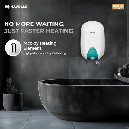 Havells Instanio Prime 25 Litre Storage Water Heater (Geyser) |Temp. Sensing Color Changing LED Indicator | Glass Coated Anti Rust Tank | Warranty: 5 Year on Tank | High Rise Compatible (White Blue)