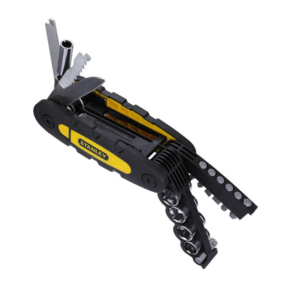STANLEY STHT0-70695 Folding and Locking 14-in-1 Multi-Tool, Compact & Portable, KIT Contains Knife, Saw, Bottle Opener, File, Holder for Bits & Drive Adaptor for Sockets