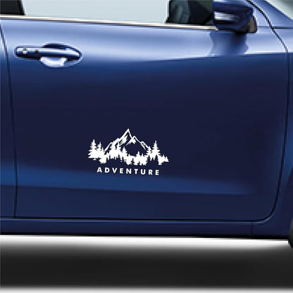 Akshar Arts Bhuwana 2 PCs Mountain Adventure Car Sticker for Door Side Window Graphics Exterior Stickers (25 x 13.8 cms)