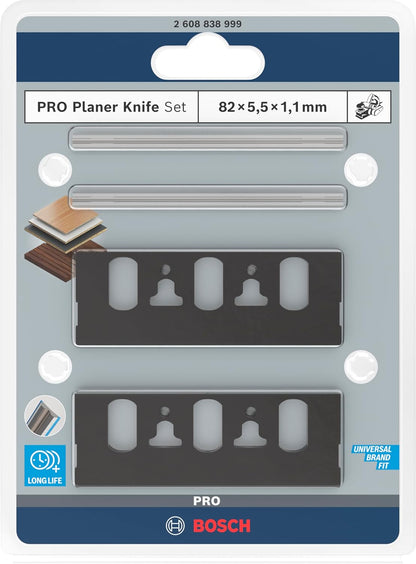 BOSCH Professional Carbide Planer Blade & Adaptor Set for GHO 6500 & 10-82 Planers (82mm), Quick HSS to TCT Upgrade, Long Life, Clean Wood Cuts, 1 Year Warranty
