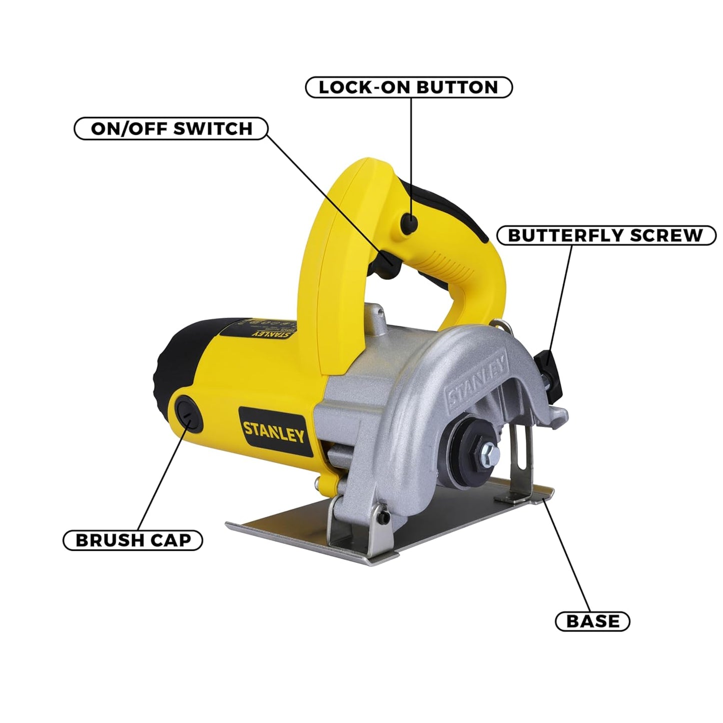STANLEY STSP125-IN Tile Cutter Machine for Cutting Varied Ranges of Tiles, 1320 Watt 5''/125mm, Optimized 13500 RPM for High Cutting Efficiency, 1 Year Warranty (Yellow & Black)