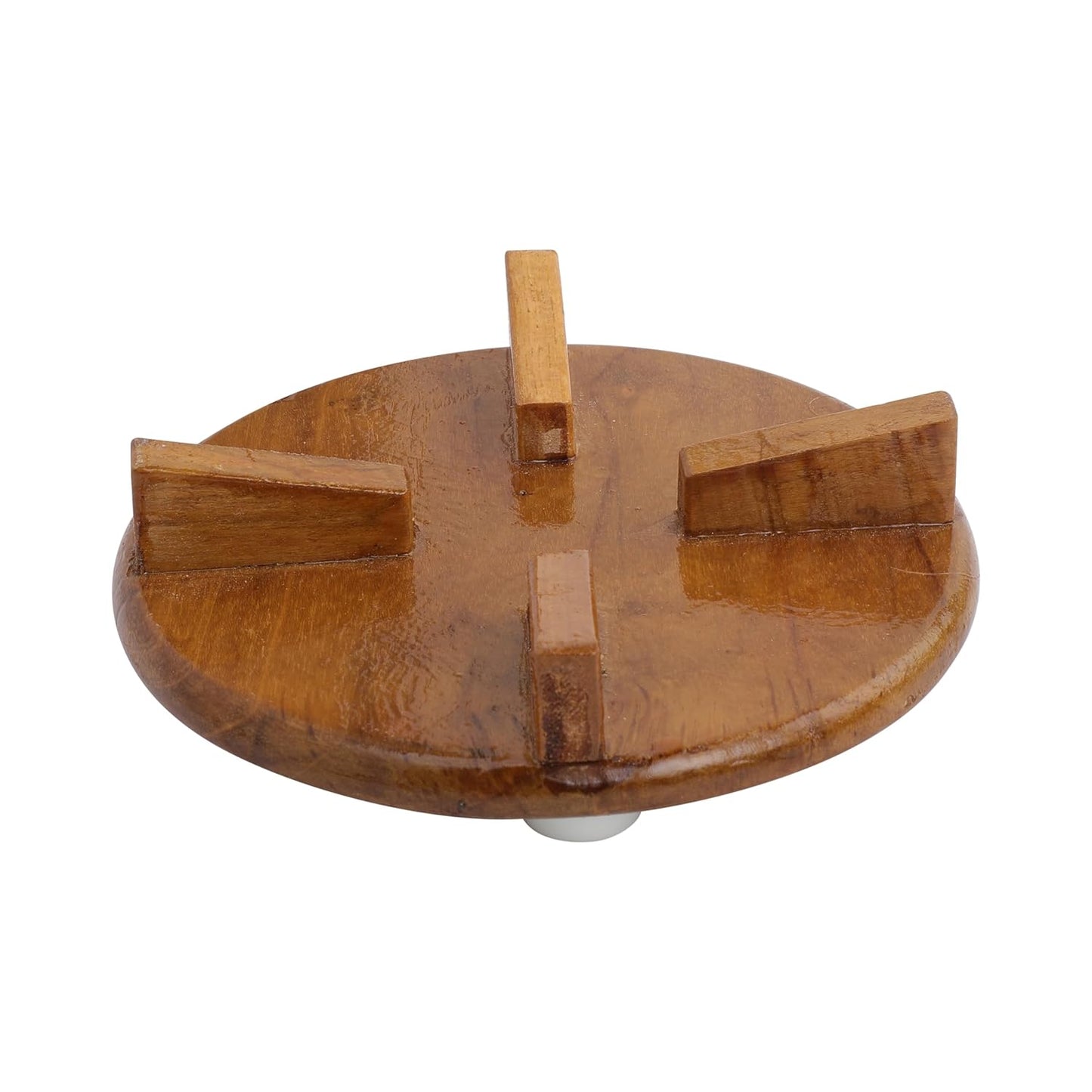 Udaipur Handicrafts Round Table Ring Set, Hot Pot Stand, Trivet, Set of 3 natural Teak Wood for Kitchen Dinning Table