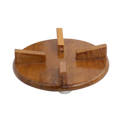 Udaipur Handicrafts Round Table Ring Set, Hot Pot Stand, Trivet, Set of 3 natural Teak Wood for Kitchen Dinning Table