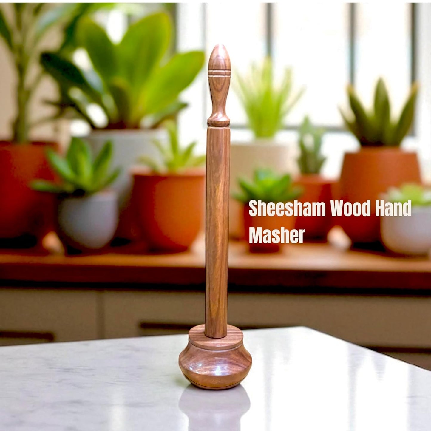 Udaipur Handicrafts| Dal Ghotni | Pappugutthi | Sheesham Wood Madhani | Parrupu Mathu | Ravi | 13.3 in Height | 3 x 2 inch Masher Size | Brown Color