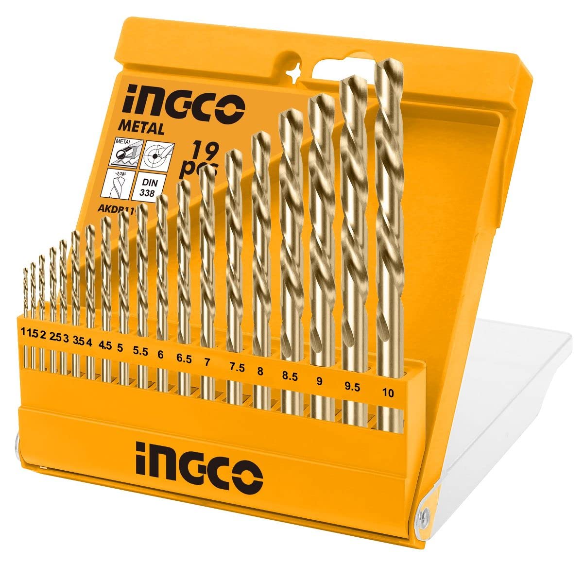 Ingco 19PCS HSS Twist Drill Bits Set (AKDB1195)