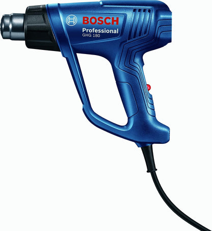 BOSCH GHG 180 Professional Heat Gun | 1800 W | 3-Stage Temperature: 60/350/550 °C | Airflow 350–550 l/min | 1-Second Heat-Up | Overheat Protection | Lightweight 0.75 kg | 1-Year Warranty