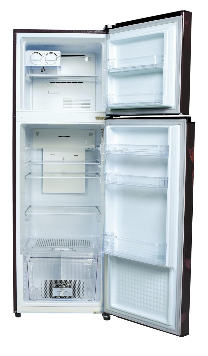 Havells-Lloyd Refrigerator Double Door 283L 2Star Inverter Sakura Red Toughened Glass/3N GLFF292ASRT1PB, Free 1 Year Extended warranty