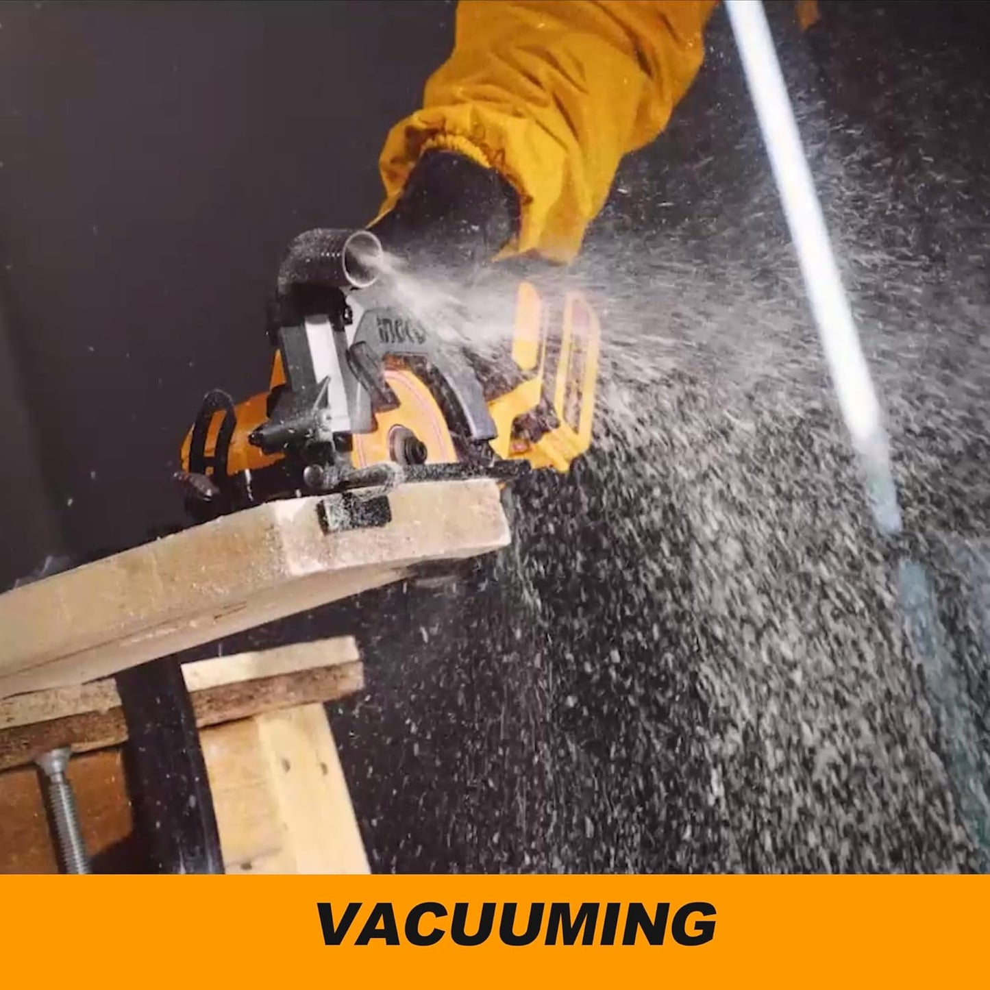 INGCO 20V Cordless Circular Saw (Body Only) 140mm, Brushless Motor, 6300RPM Max. Cutting Depth 50mm (90°) Electric Circular Saw, 20mm Arbor CSLI1402