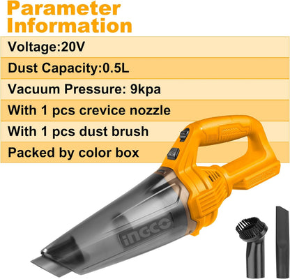 Ingco 20V Lithium-ion Handheld Vacuum Cleaner (Body Only) Cordless Portable Lightweight Vacuum for Car Bench Table CVLI201261