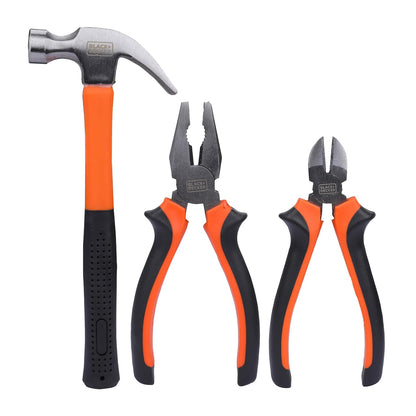 BLACK+DECKER BMT154C Hand Tool Kit for Home & DIY Use (154-Piece) - Includes Screwdriver, Wrench, Ratchet, Utility Knife, Saw, Claw Hammer, Measuring Tape and Plier, 6 Month Warranty, ORANGE & BLACK