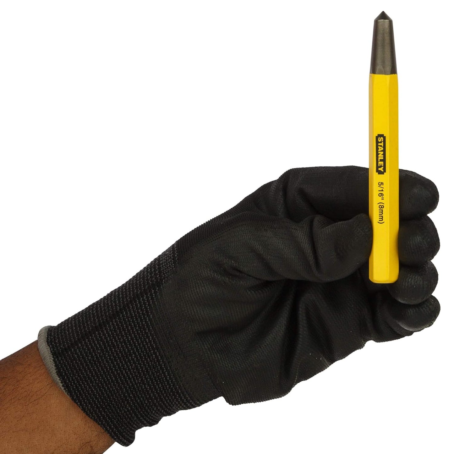 STANLEY 16-228 Center Punch-8mm-5/16''x115mm-4/12'', Yellow and Black