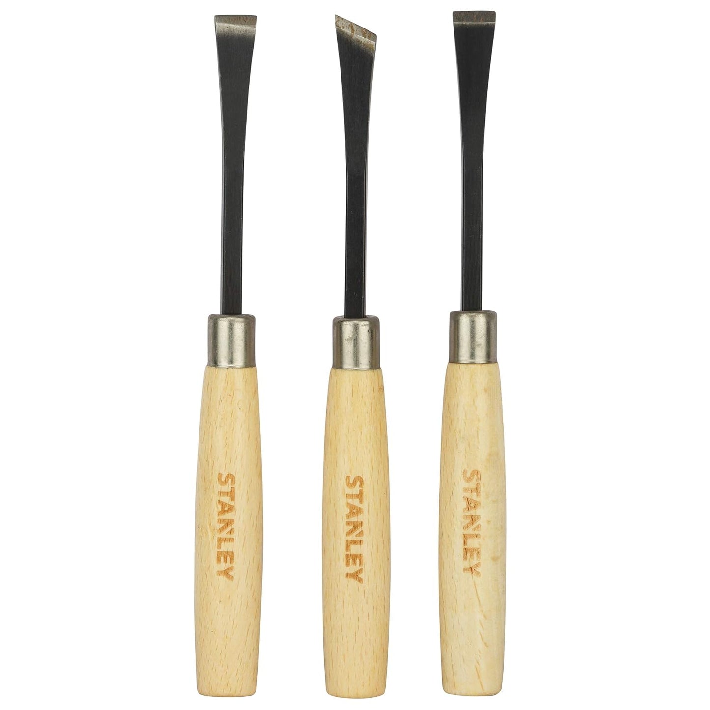 STANLEY STHT16120-8 1/4'' 6-Piece Wood Carving Chisel Set for DIY and Professional use (Brown)