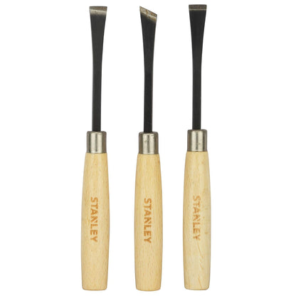 STANLEY STHT16120-8 1/4'' 6-Piece Wood Carving Chisel Set for DIY and Professional use (Brown)