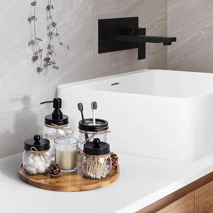 Udaipur Handicrafts Decorative Round Acacia Wood Tray - Perfect Small Candle Tray for Kitchen, Dining Room, Coffee Table & Home Decor