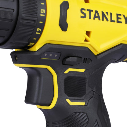STANLEY SCD10D1-IN Brushed Cordless Drill Driver-Professional Grade, 12V, 1500 RPM, 30 Nm, 10 mm Chuck, 1.3 kg, 1x2Ah Battery & 1.5A SC101 Charger, Battery Charge Status LED Indicator, 1 Year Warranty