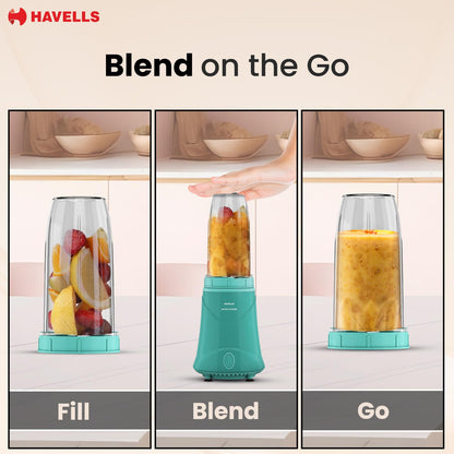 Havells Nutri Power Blender 350 W Mixer Grinder| 1 Speed Switch| Air Vent Technology| Stainless Steel Blade| 2Yrs Manufacturer Warranty (Mint Green)