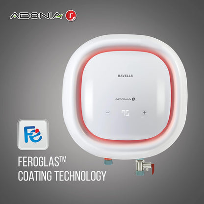 Havells Adonia R 25L Storage Water Heater(Geyser)|Color Changing Temp Sensing LED Indicator|Digital Display|Remote Control|5 Star|Warranty:7 Year on Tank |Shock safe Plug|Free Installation& Flexi Pipe