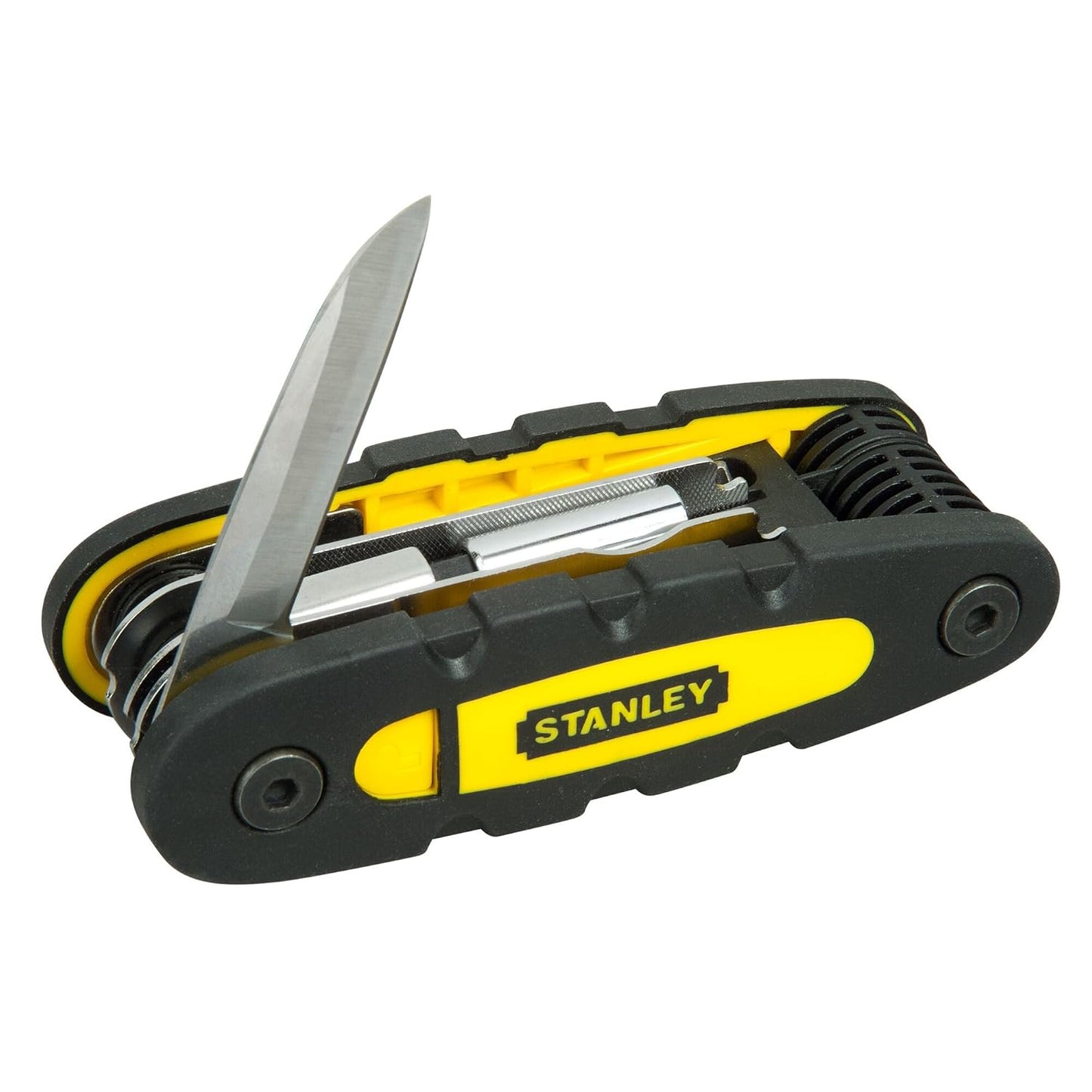 STANLEY STHT0-70695 Folding and Locking 14-in-1 Multi-Tool, Compact & Portable, KIT Contains Knife, Saw, Bottle Opener, File, Holder for Bits & Drive Adaptor for Sockets