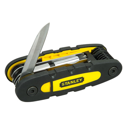 STANLEY STHT0-70695 Folding and Locking 14-in-1 Multi-Tool, Compact & Portable, KIT Contains Knife, Saw, Bottle Opener, File, Holder for Bits & Drive Adaptor for Sockets
