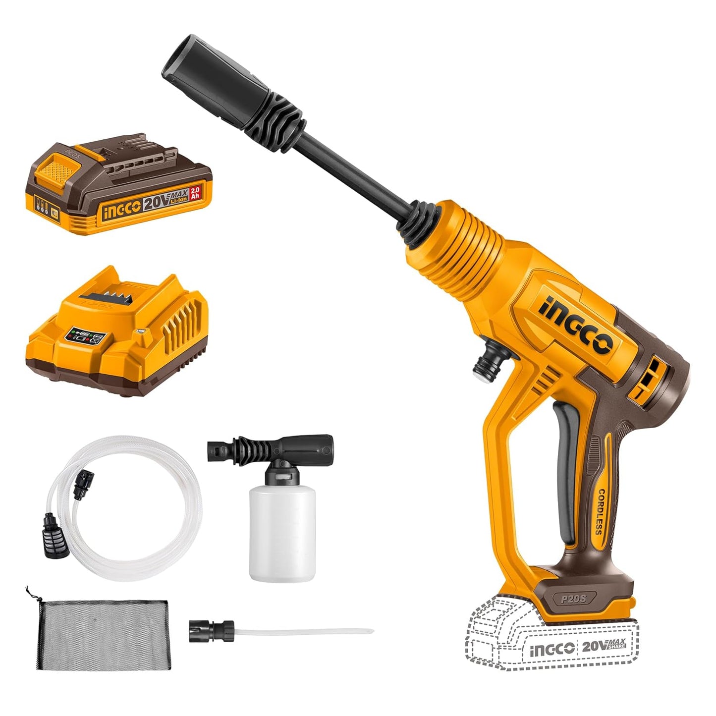 INGCO Cordless Pressure Washer CPWLI20362