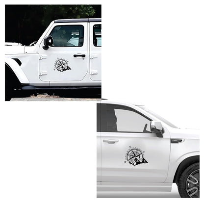 Akshar Arts Bhuwana  Self-Adhesive Compass Stickers for Car Exterior Door Sides Hood Bumper Bonnet Vinyl Die Cut Decal L X H 25 x 22 Cms