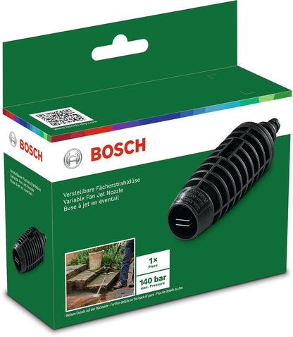 BOSCH Variable Fan Jet Nozzle, Max Pressure- 140 Bar, Easily Connect to Lance, For Tough Dirt Removal and General Cleaning, Accessory for Aquatak pressure washers, Twist to Change Jet, 0.07 Kg