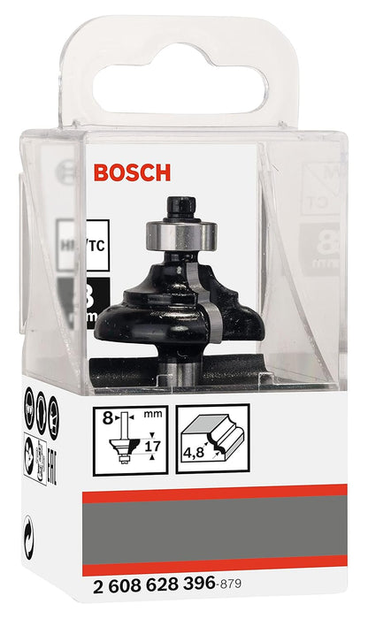 BOSCH PRO Edge Forming Router Bit | R4.8xØ31.8xL14xS8mm | Designed for Precision | Clean, Decorative Edge Profiles in Wood | Durable Double-Edged Carbide | Guided Ball Bearing Control